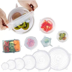 6 Pcs/Set Stretchable Reusable Silicone Lid Food Storage Covers 6 Pcs/Set Stretchable Reusable Silicone Lid Food Storage Covers