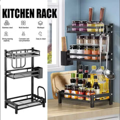 3 Tier Stainless Steel Kitchen Countertop Spice Rack