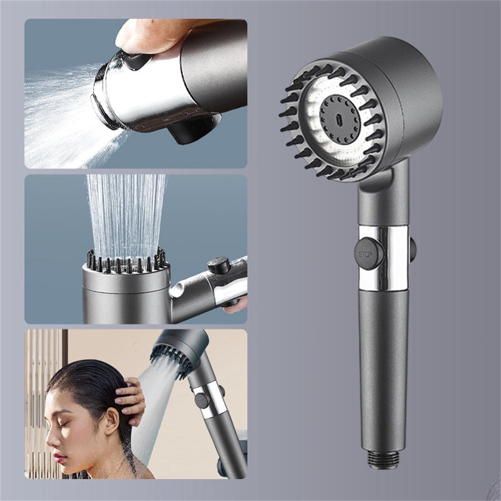 3 Modes Pressurized Filter Shower Head