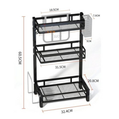 3 Tier Stainless Steel Kitchen Countertop Spice Rack