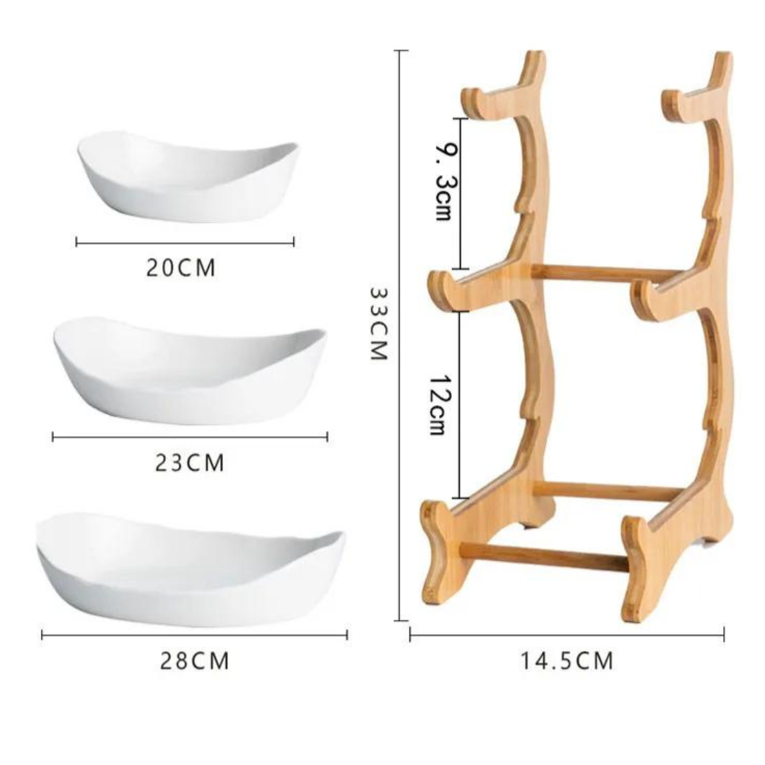 3 Layer Creative Modern Fruit Serving Bowl, Snack Plate, Dried Nuts Basket