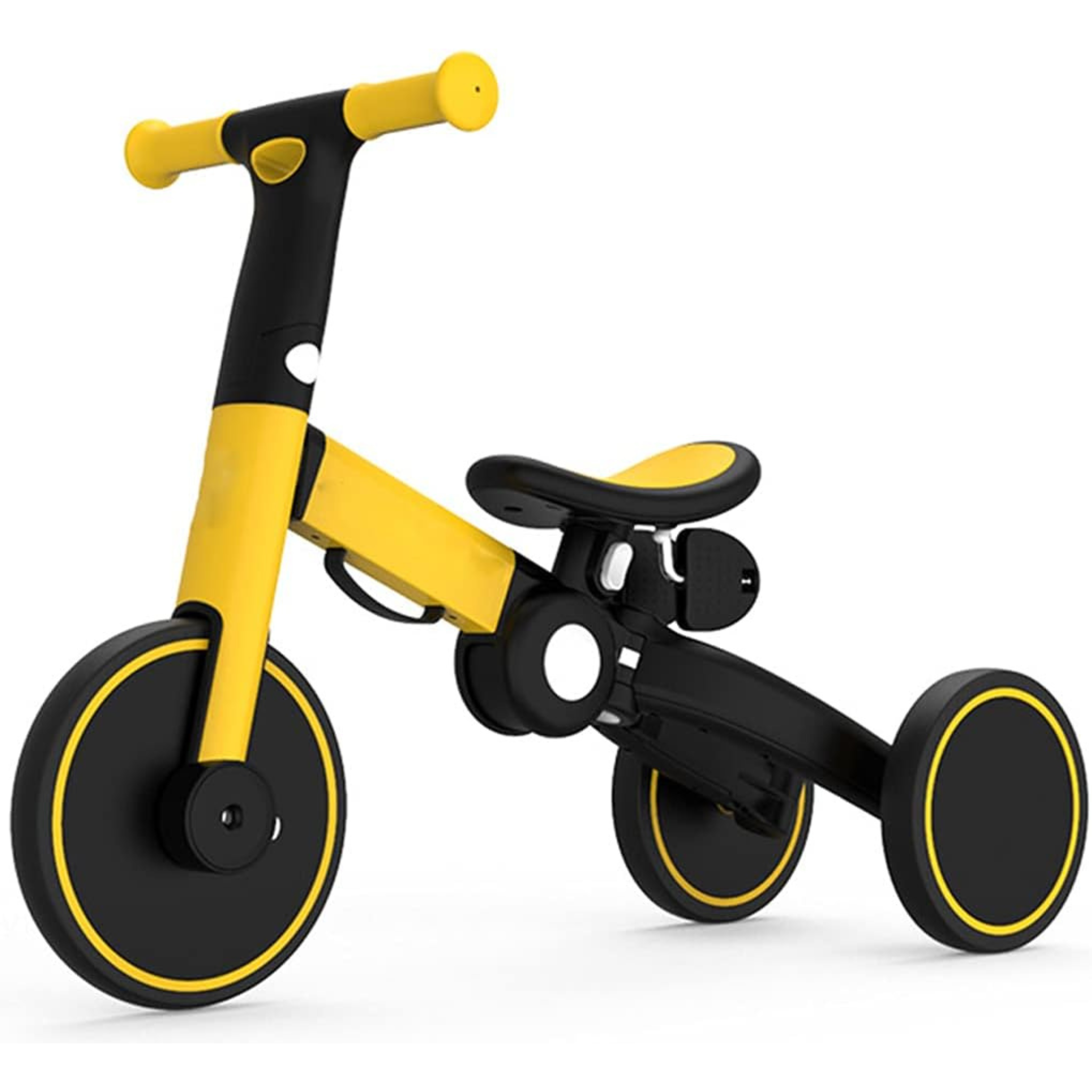 5 IN 1 Folding Tricycle, Balance Bicycle for Kids, Removable Pedal Scooter for Toddlers Yellow