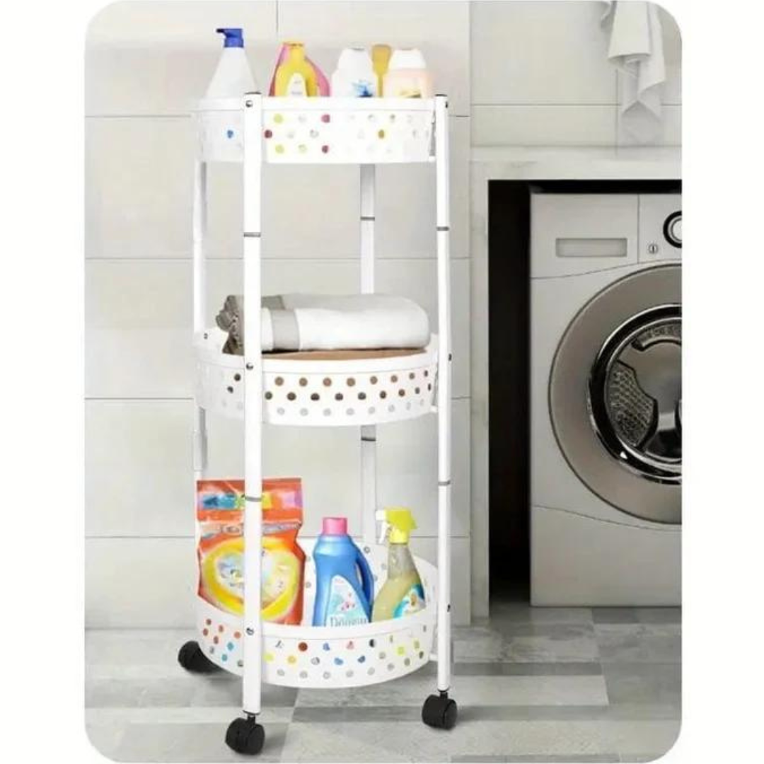 3 Layer Kitchen Trolley Rack - Kitchen Storage Shelf with Wheels