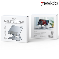 Adjustable Height Foldable Aluminium Alloy Tablet Holder Stand - Yesido C185 Adjustable Height Foldable Aluminium Alloy Tablet Holder Stand - Yesido C185