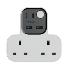 Momax 1-Charge Work Flow T-shaped Extension 2 Socket with USB Momax 1-Charge Work Flow T-shaped Extension 2 Socket with USB