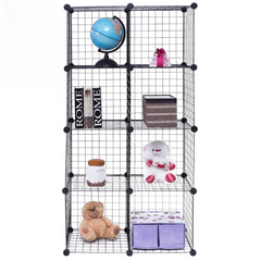 8 Cubes DIY Metal Grid Wire Wardrobe Organizer Home Decor Shelf 8 Cubes DIY Metal Grid Wire Wardrobe Organizer Home Decor Shelf