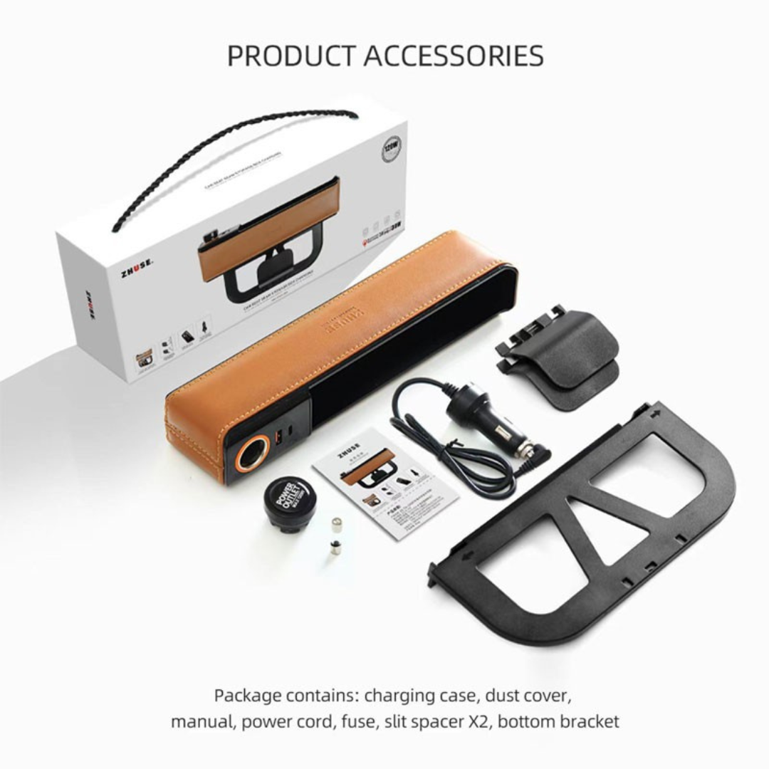 ZHUSE Car Seat Gap Seam Storage Box with Charging