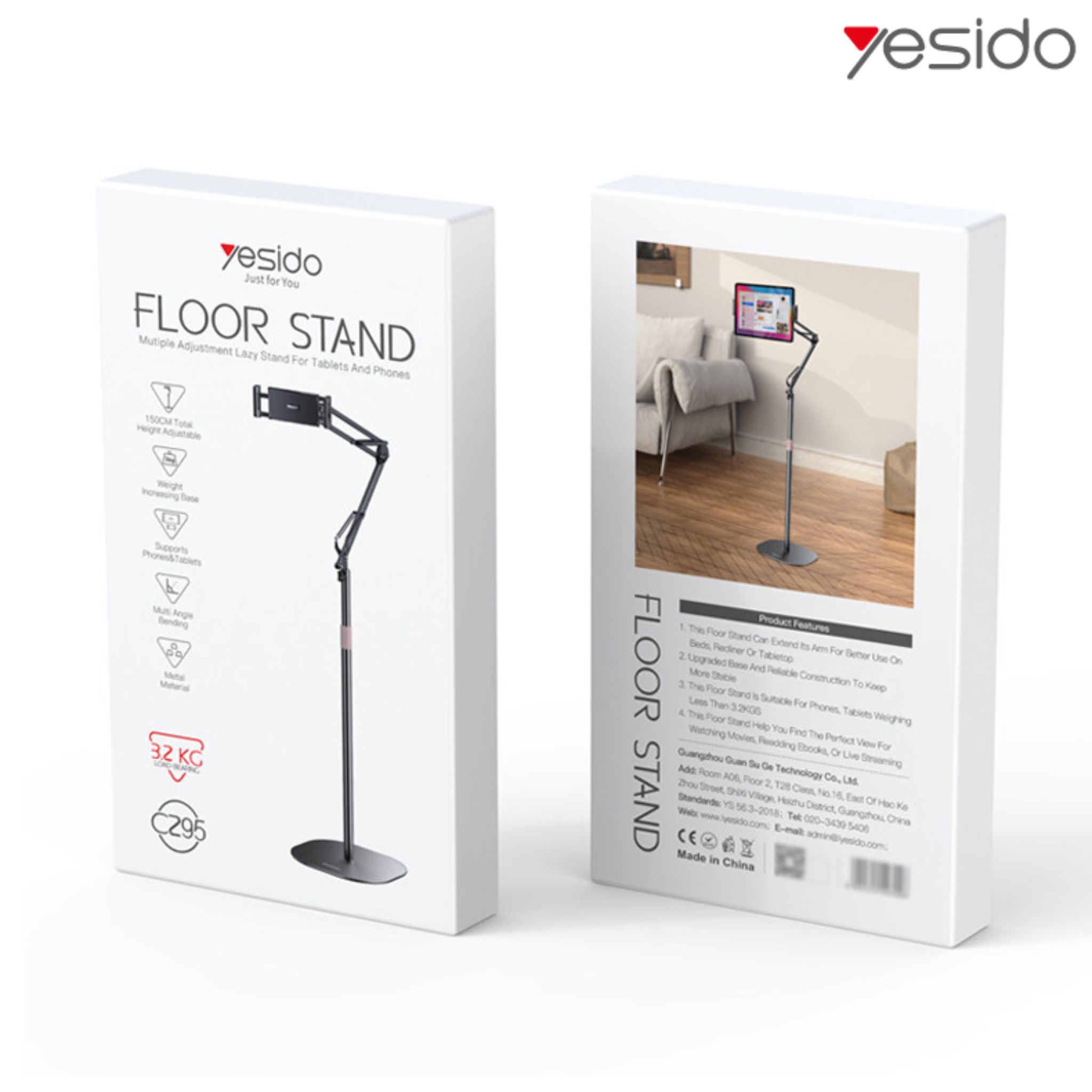 Yesido C295 360° Rotating Floor Standing Phone & Tablet Bracket Lazy Floor Stand