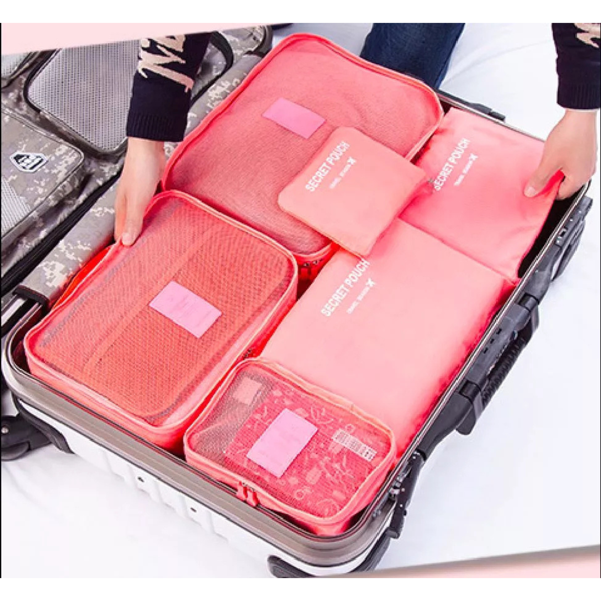 Travel Luggage Organizer Bags 6 Pieces/Set Watermelon Red