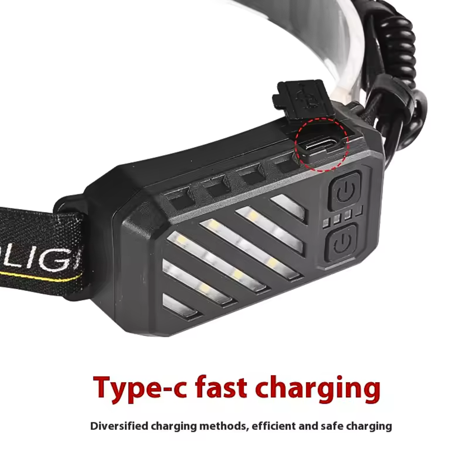 Rechargeable 1200 Lumen Waterproof Headlamp with 10 Modes, Wide Beam for Outdoor Use