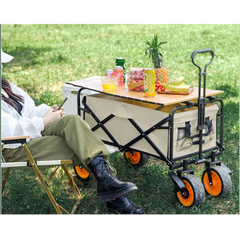 Folding Wagon Trolley Cart for Outdoor Camping & Picnic