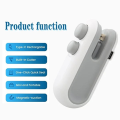 ماكينة غلق وإغلاق الأكياس البلاستيكية الصغيرة مع قاطعة وشاحن USB