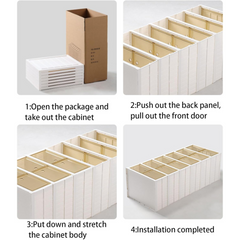Multi-Layer Folding Premium Shoe Display Cabinet, Collapsible Telescopic Shoe Rack with Doors