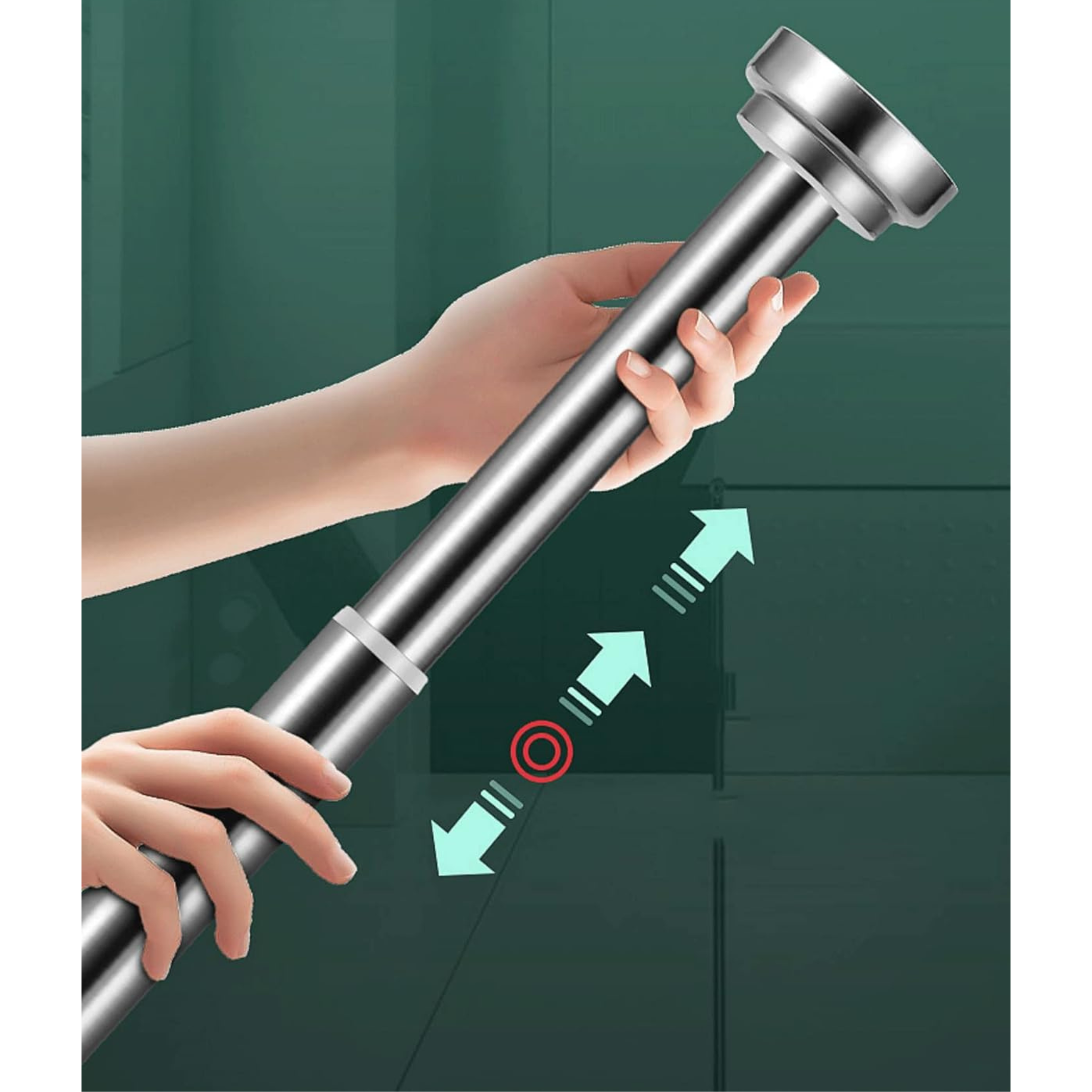 Extendable Tension Rod for Curtain - Curtain Pole, Adjustable Wardrobe Rail