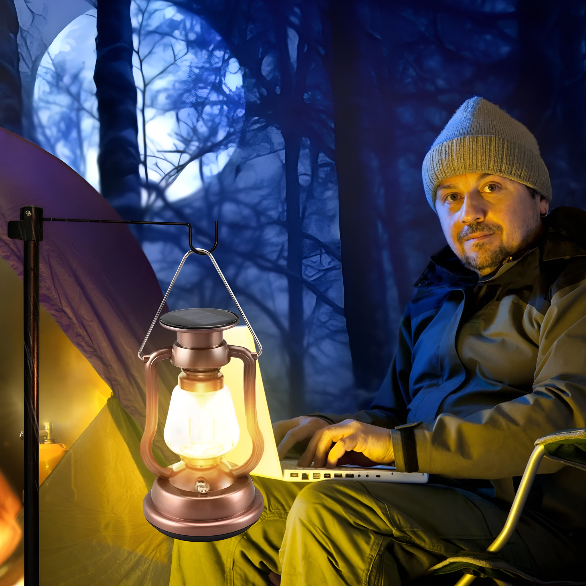 Solar and Hand Crank Hanging Lantern Lamp RY-T91