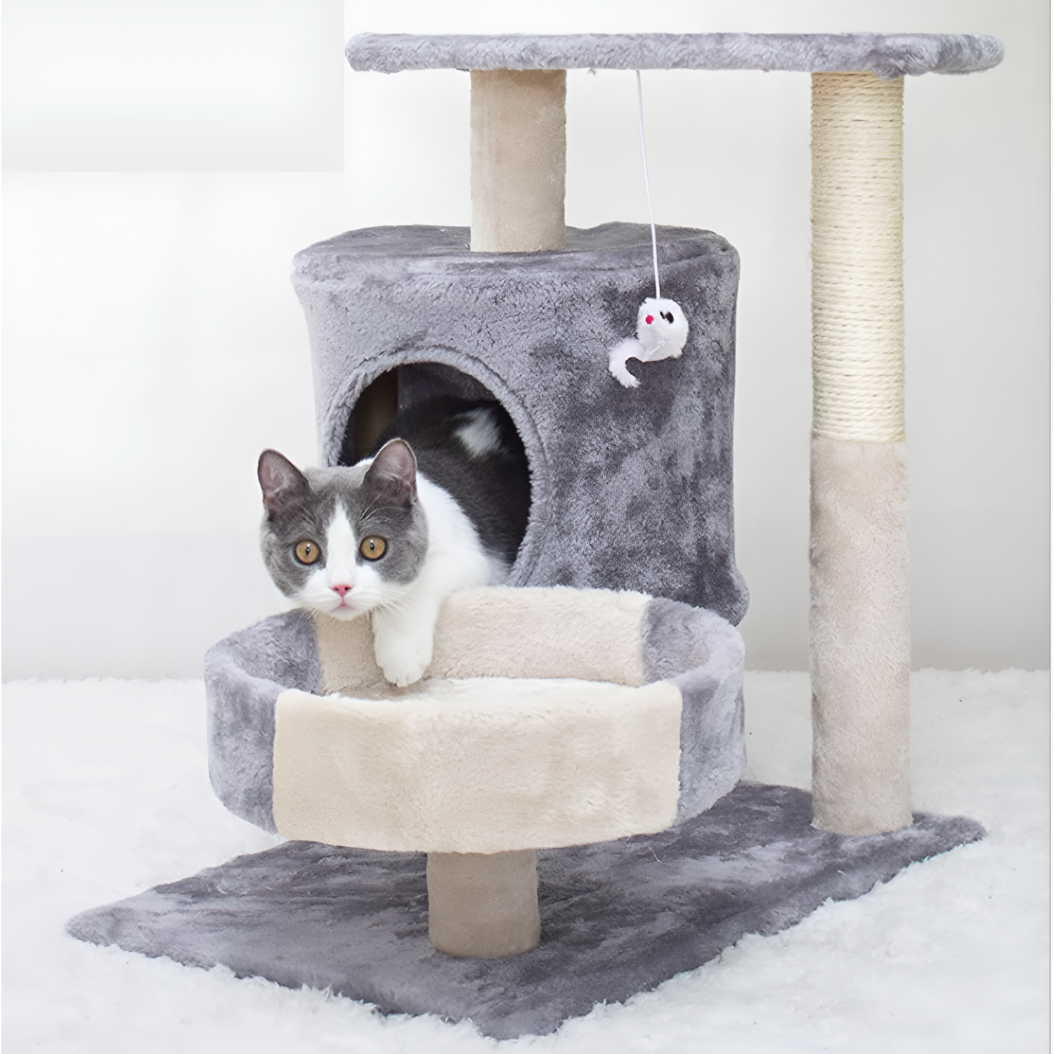 Multi Level Cat House Tree Tower with Sisal Scratching Posts