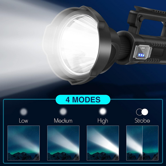 Rechargeable High Power Long Shot Spotlight Flashlight with Tripod Stand