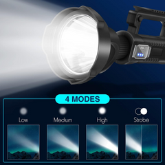 Rechargeable High Power Long Shot Spotlight Flashlight with Tripod Stand