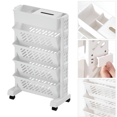 Multi-layer Utility Organizer Book Shelf with Wheels