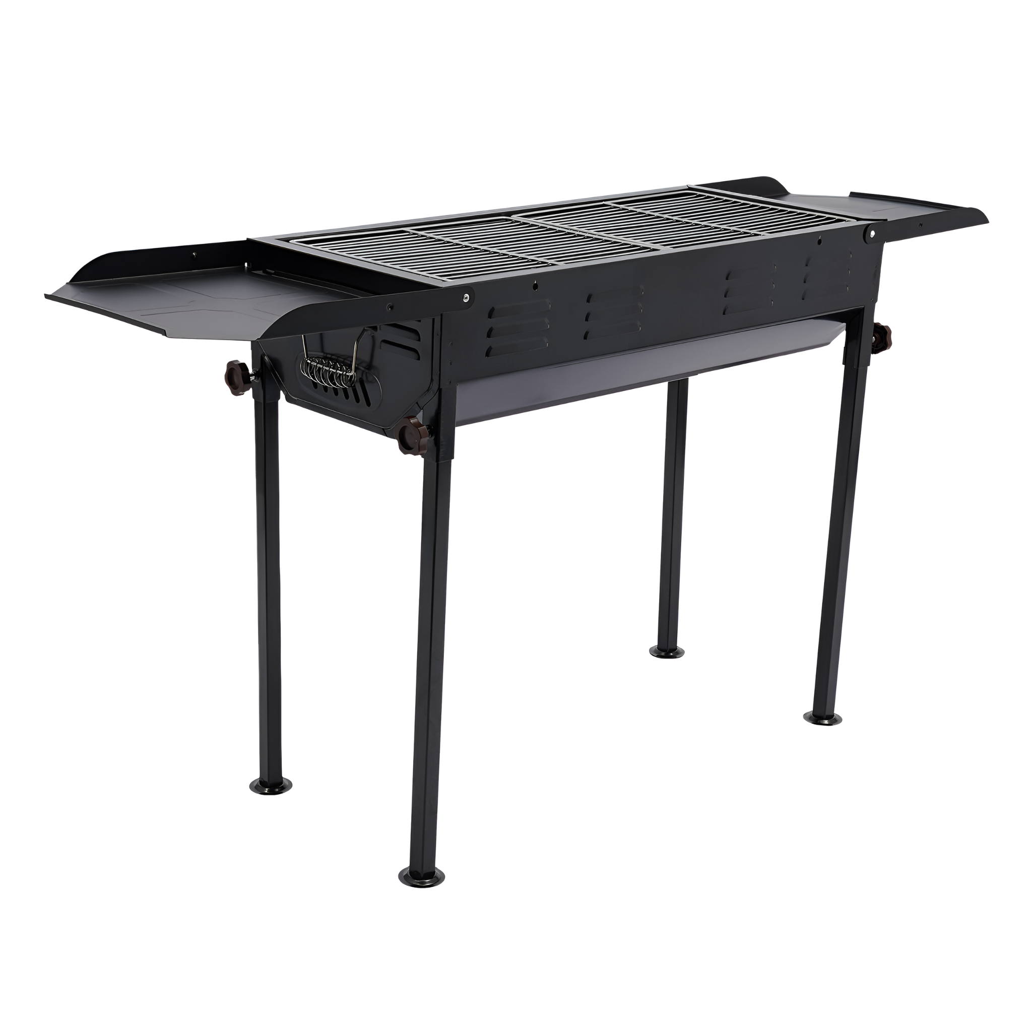 Portable Folding Outdoor BBQ Grill with Long Stand 62 x 30 x 116 cm