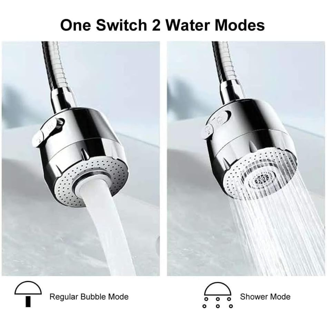 360° Rotatable 2 Modes Swivel Universal Size Kitchen Faucet Head Extender