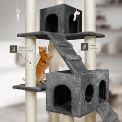 Indoor Cat Tree House, 5 Level Cat Climbing Tower