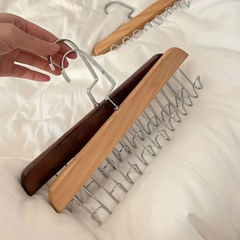 8 Hooks Nonslip Wooden Clothes Hanger for Shawl, Tie, Bra, Belt, Cap and Scarf