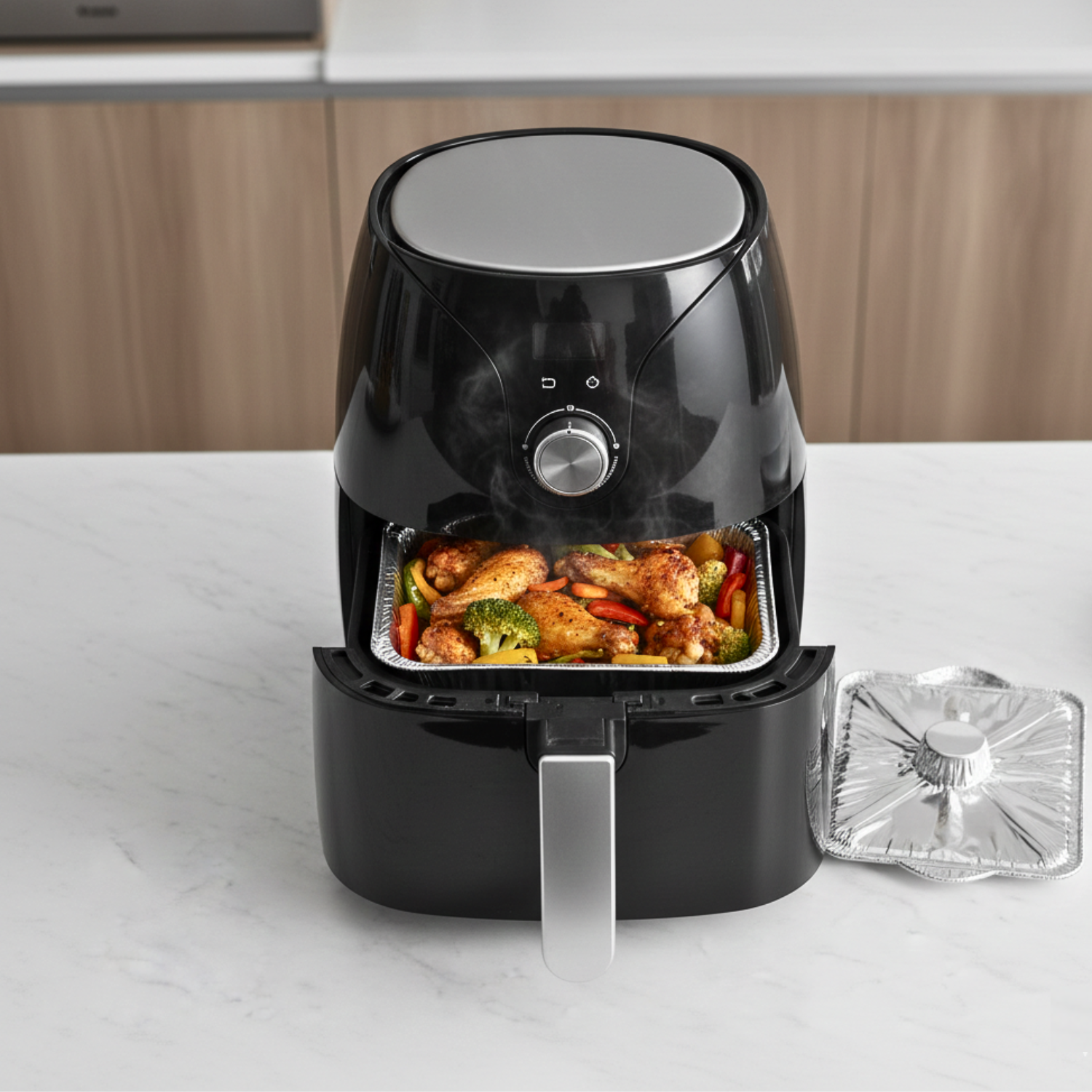 Square Shaped Food Packaging Container Aluminium Foil Pot with Lid