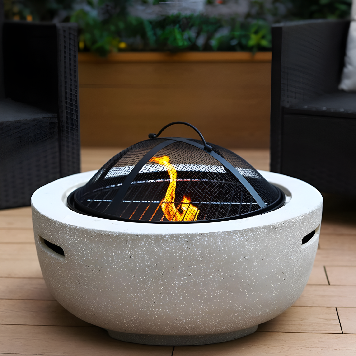 Round Shape Outdoor Fire Pit 65 x 60 x 47 cm