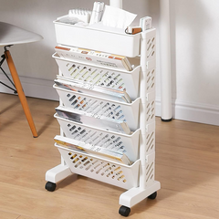 Multi-layer Utility Organizer Book Shelf with Wheels