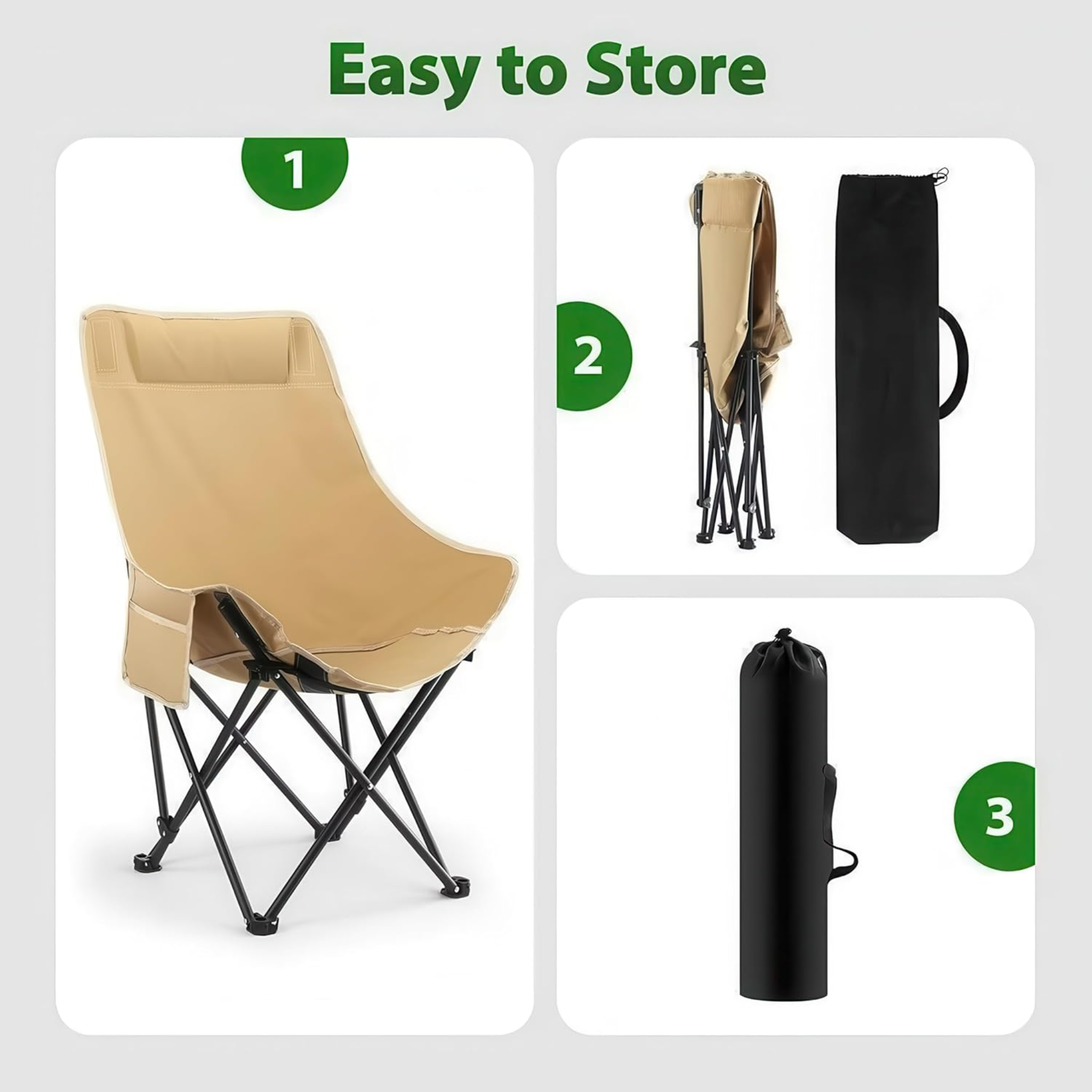 Outdoor Easy Folding Camping Moon Chair