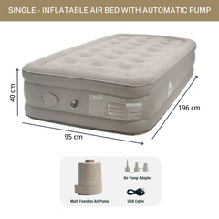 Inflatable Blow Up Air Mattress Bed with Built-in Automatic Pump