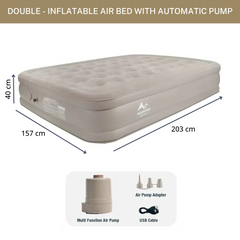 Inflatable Blow Up Air Mattress Bed with Built-in Automatic Pump