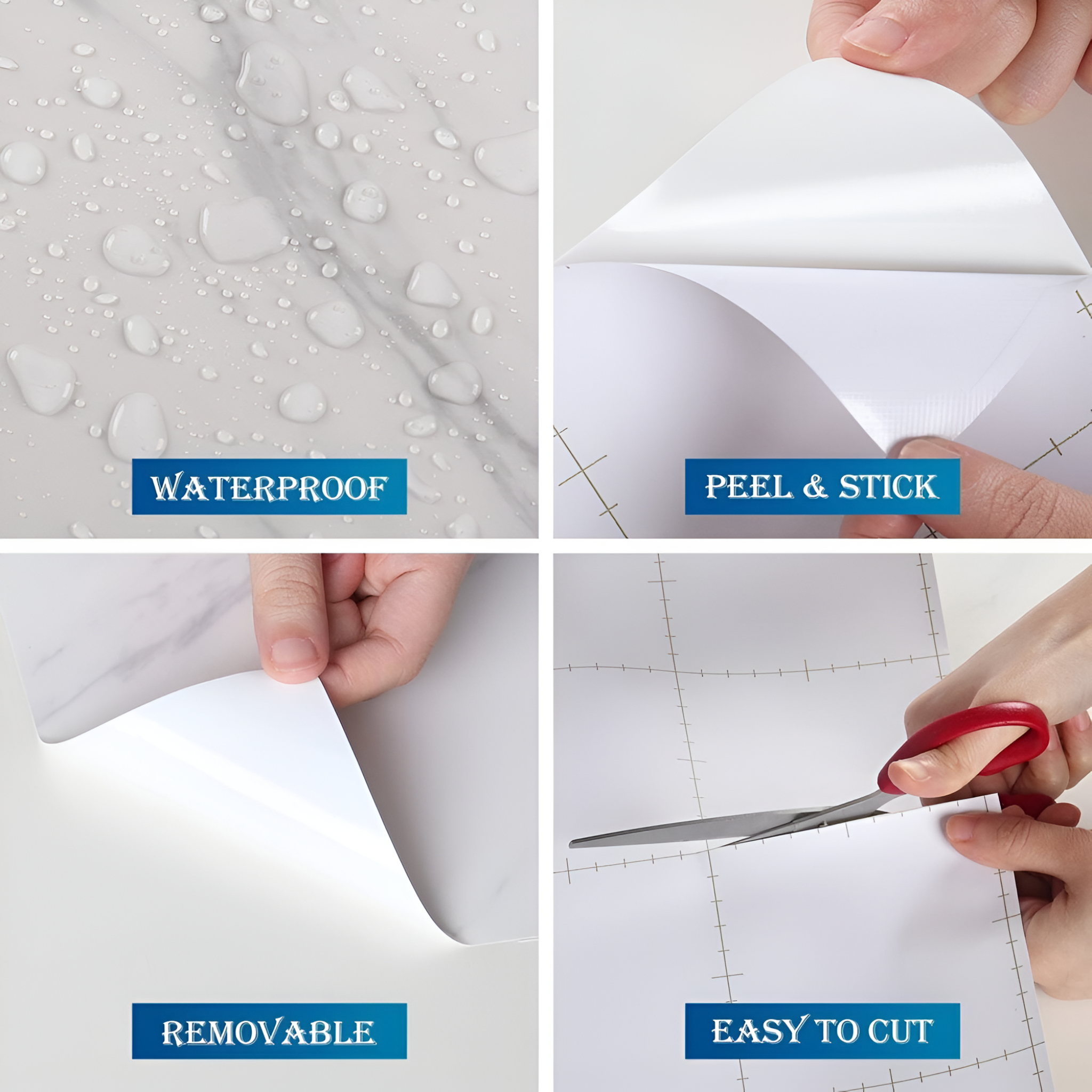 Self Adhesive Waterproof Plain White Wallpaper for Home Decor