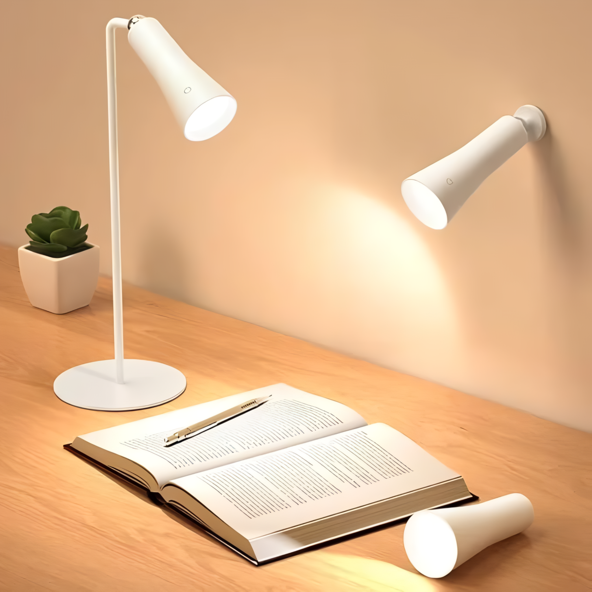 Multi-purpose 5 IN 1 LED Desk Lamp with Adjustable Brightness