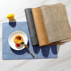 Waterproof Non-Slip Double-Sided Western Style Leather Placemats for Dining Table