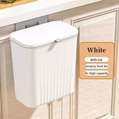 9 Liter Wall Mounted Kitchen Trash Bin, Hanging Waste Bin with Lid
