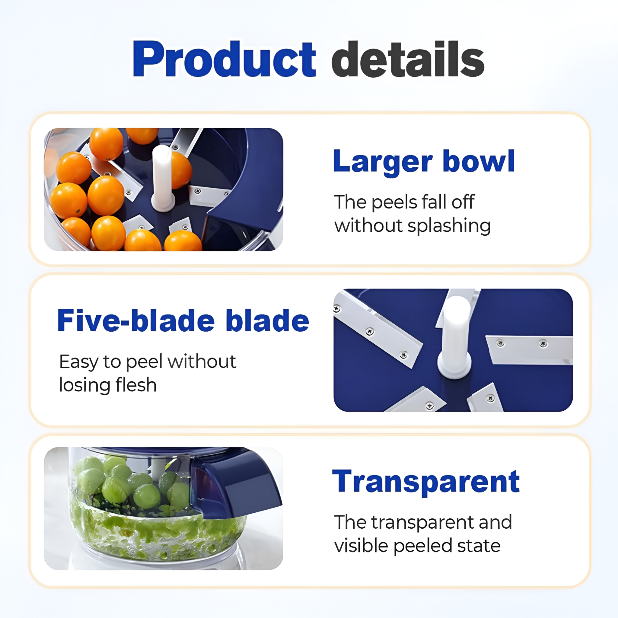 Portable Electric Garlic Skin Remover, Fruits Peeler Machine