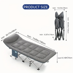 Folding Bed with Mattress for Camping and Outdoors