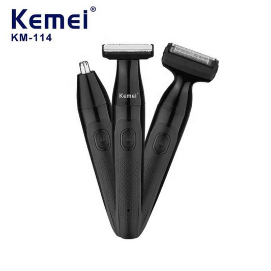 Kemei Professional Design 3 in 1 Electric Multi-function Men's Grooming Set - KM 114