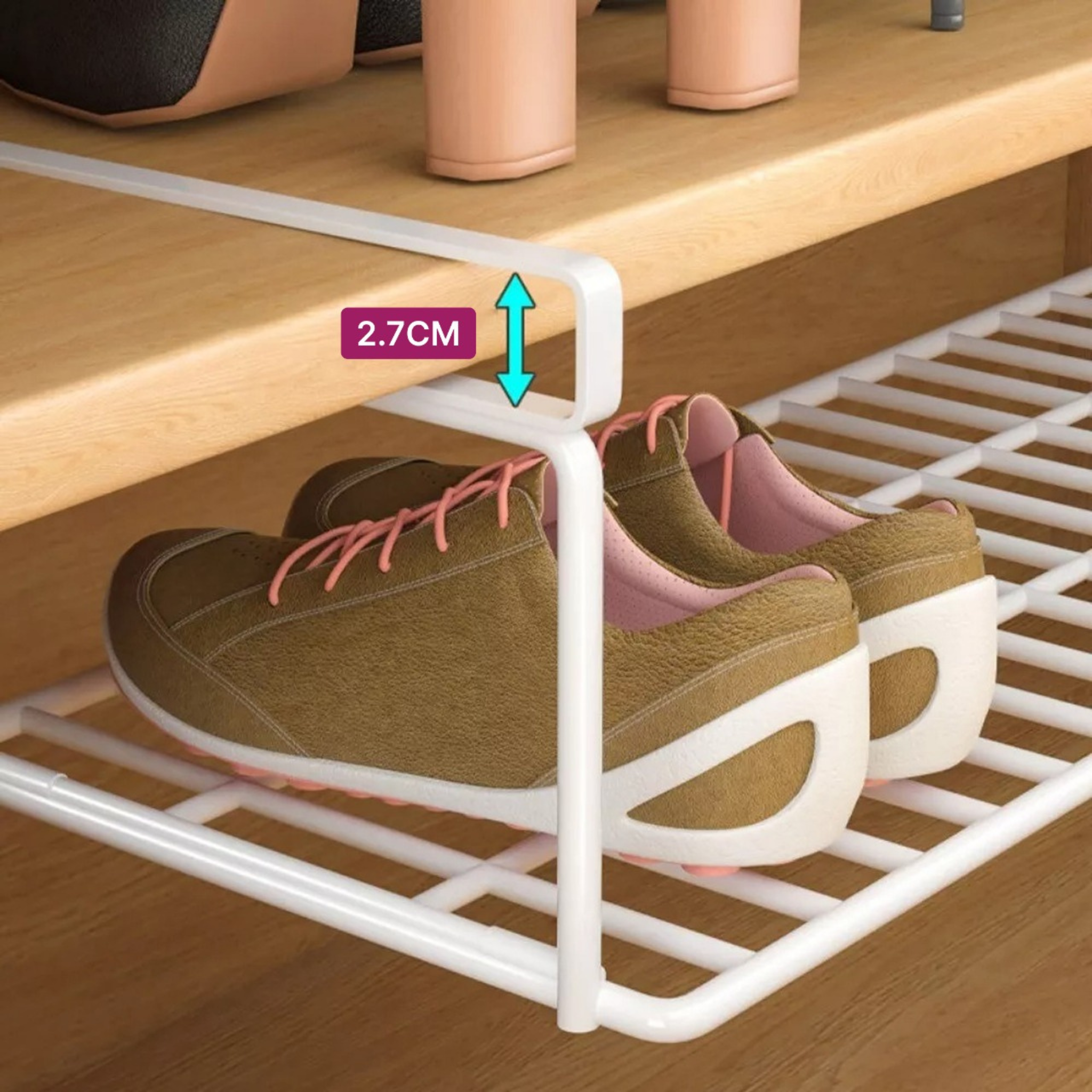 Bottom Hanging Layered Partition Shoe Rack