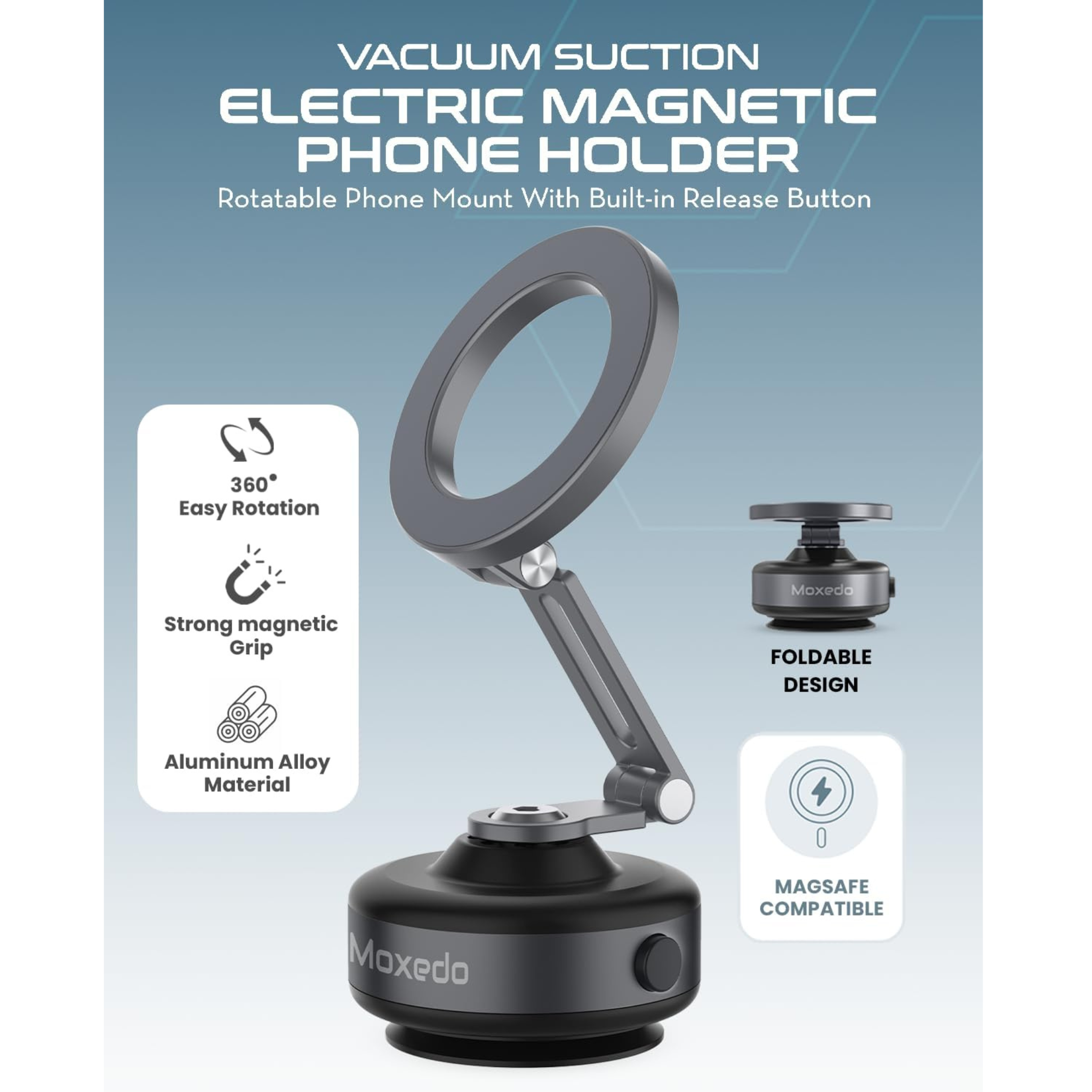 Moxedo Vacuum Suction Electric Magnetic Phone Holder