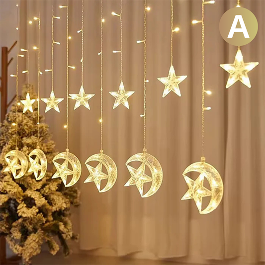 3.5 Meter Ramadan Decor LED Lights / Star and Moon LED String Lights / Decorative Ambiance Lighting for Indoor & Outdoor