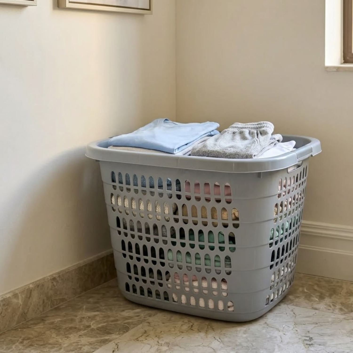 Multipurpose Household Breathable Laundry and Clothes Storage Basket with Handle