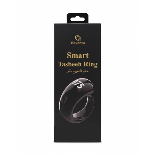 Equantu Smart Tasbeeh Ring Digital Tally Counter Black
