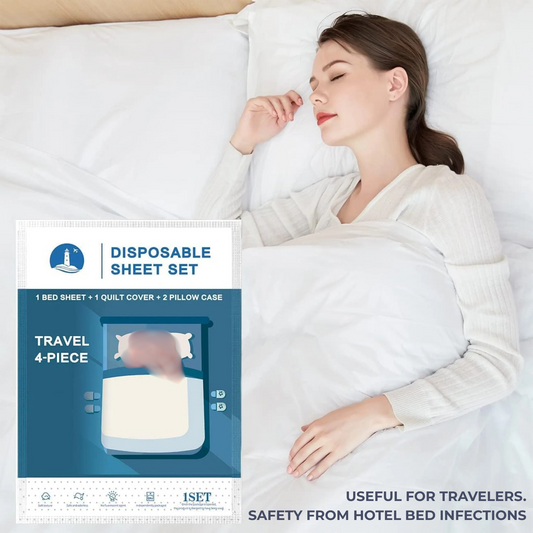 Travel Disposable Double Bed Sheet Set, Suitable for Hotel and Travel Use