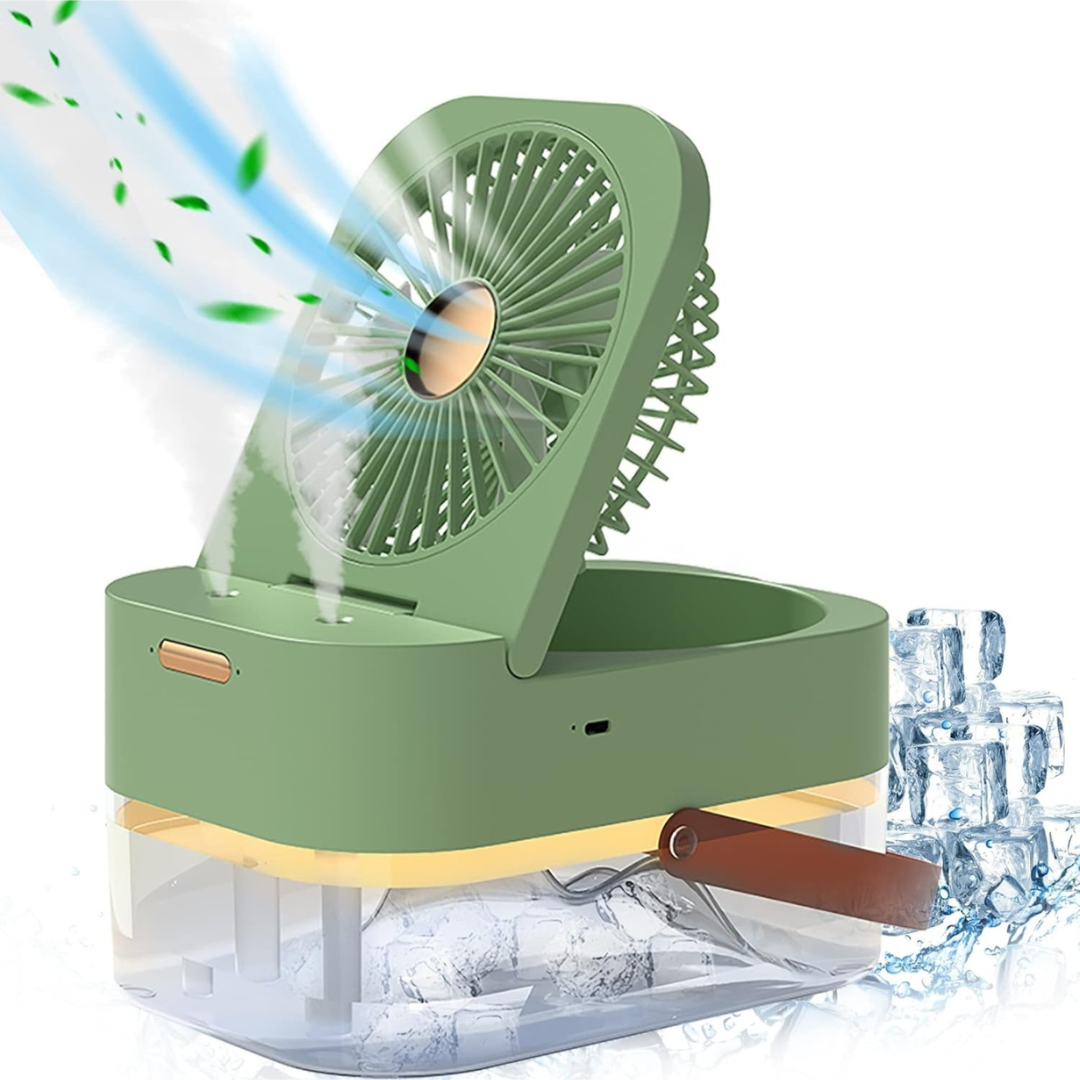 3 Speed Desk Air Cooler Fan with Dual Mist Spray Green