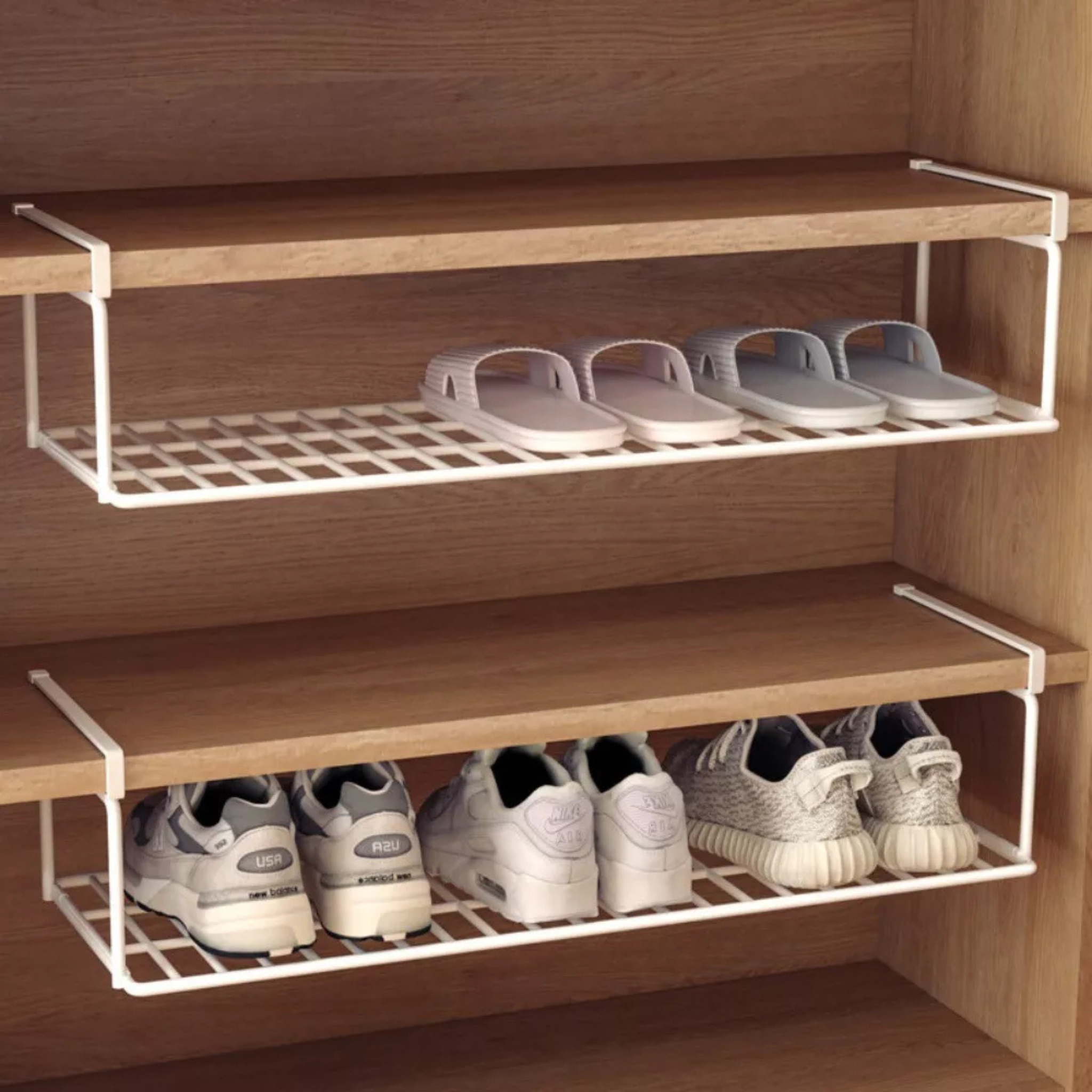 Bottom Hanging Layered Partition Shoe Rack