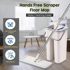 Microfiber Flat Mop with Bucket - Self Wash & Squeeze