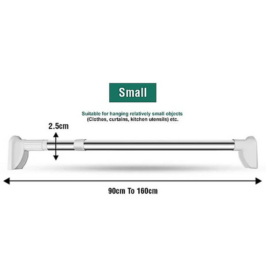 Adjustable Telescopic Curtain Rod – No Wall Drilling, Multipurpose